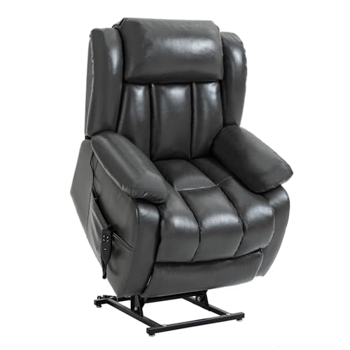 Sillón Plegable Cuero Transpirable Gris miniatura 1
