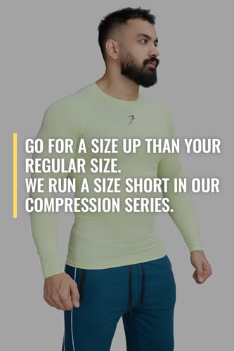Image of FUAARK Men's Full Sleeve Compression T-Shirt - Athletic Base Layer for Fitness, Cycling, Training, Workout, Tactical Sports Wear