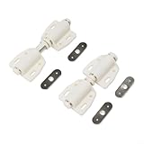 Paquete de 4 cierres magnéticos para puertas de gabinete, diseño abierto al tacto para un fácil acceso, adecuado para armarios y armarios (beige)