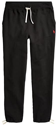 POLO RALPH LAUREN Men's Athletic Fleece String Bottom Sweatpants, Black, Large