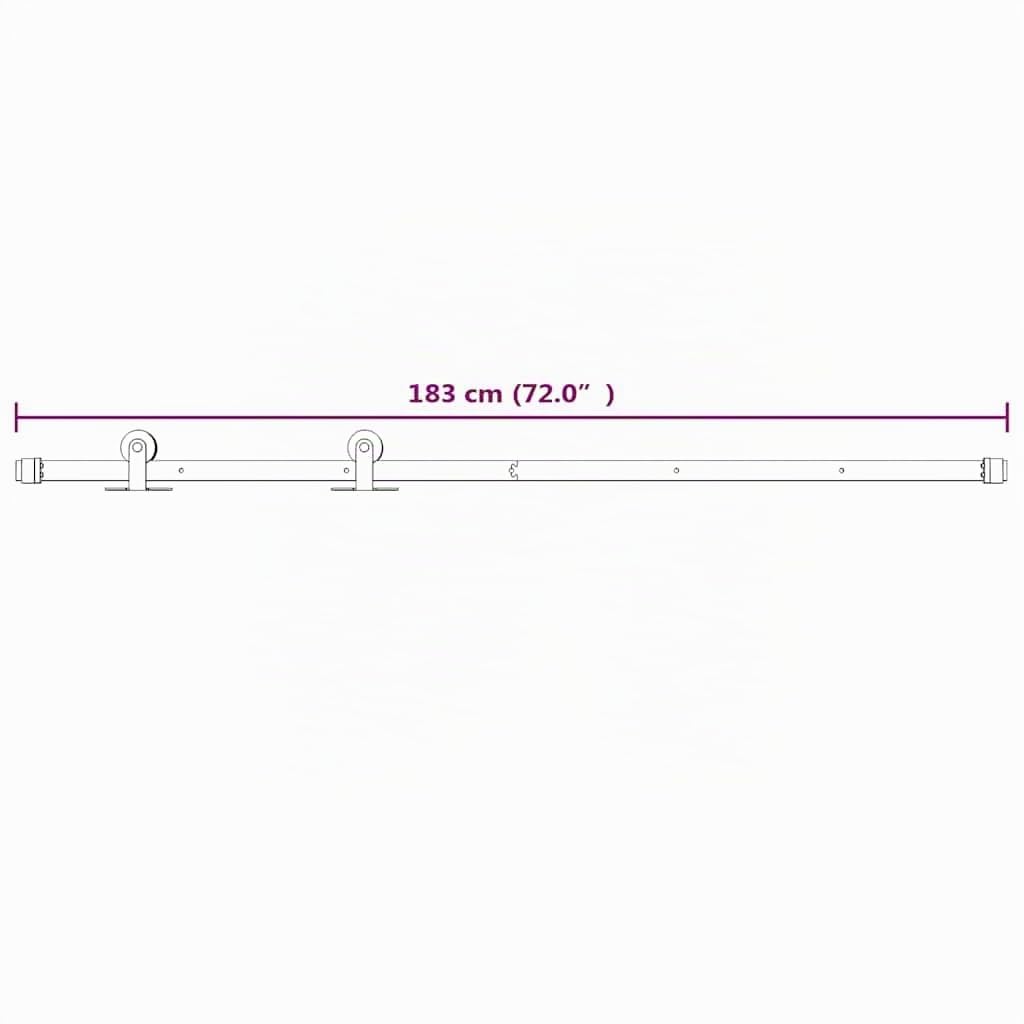 vidaXL Kit de Quincaillerie de Porte Coulissante Porte de Grange Porte d'Intérieur Système de Porte Coulissante 183 cm Acier Blanc