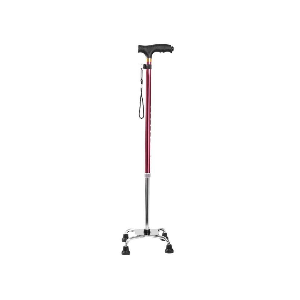 Muletas for Ancianos, bastón telescópico de Cuatro Patas Antideslizante Multifuncional, muletas Ligeras de aleación de Aluminio