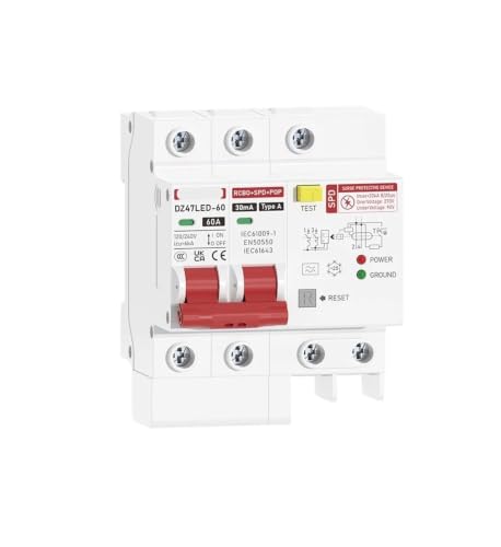 RCBO compatible avec Dihool disjoncteur différentiel type A 30mA 60A - 2