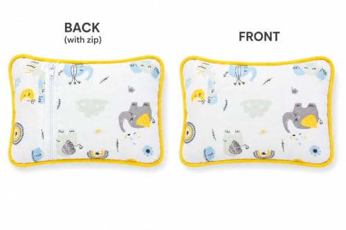 Image of Baby Pillow Elephant Print Muslin Pillow (White Elephant Print)