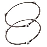 Hohopeti 2 piezas Anillo Soporte para Microondas con Ruedas de Alta Resistencia Soporte Giratorio para Bandeja de Vidrio Compatible con Horno Microondas Resistente Altas Temperaturas y