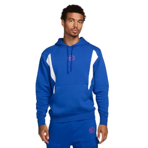Nike Men's M NSW SW AIR PO Hoody FLC BB, Game Royal/Pink Foam/(Hyper Pink), XXL