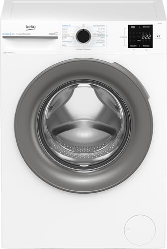 Beko BM3WFU4841W1, Waschmaschine, 8 kg, Frontlader, Waschvollautomat, 1400 U/min, SteamCure Dampffunktion, allergikergee...