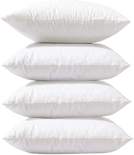 2 Pack 55x55 cm 22" x 22" Cushion Inners Pads Inserts Fillers Stuffer Shams Square Pillows Anti Allergy White Bounce Back Hollowfiber Soft Hypoallergenic Polyester Fibre (2 Pack 22x22)