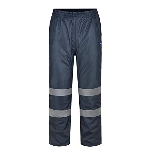 Pantalon de pluie travail haute visibilité bleu marine AYKRM réfléchissant pour la sécurité