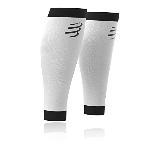 COMPRESSPORT R1 Pantorrillera, Unisex-Adult, White, 42-46cm