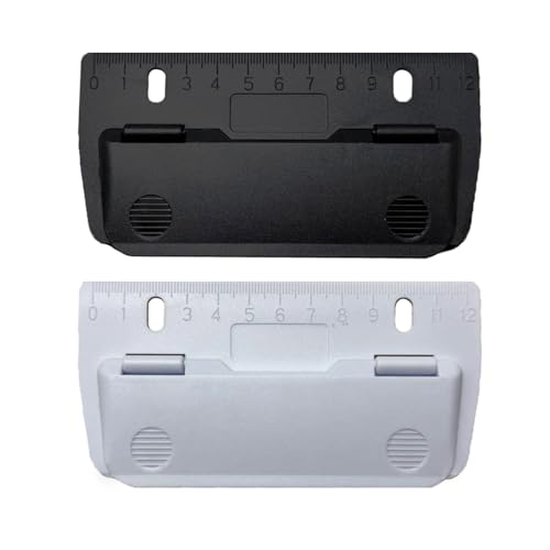 2 Stück Mini Taschenlocher zum Einheften Tragbarer Locher für Ordner Locher Klein mit 12 cm Skala Taschenlocher Für Ordner für A4Papier Lesezeichen Ordner Haftnotizen(Weiß+Schwarz)