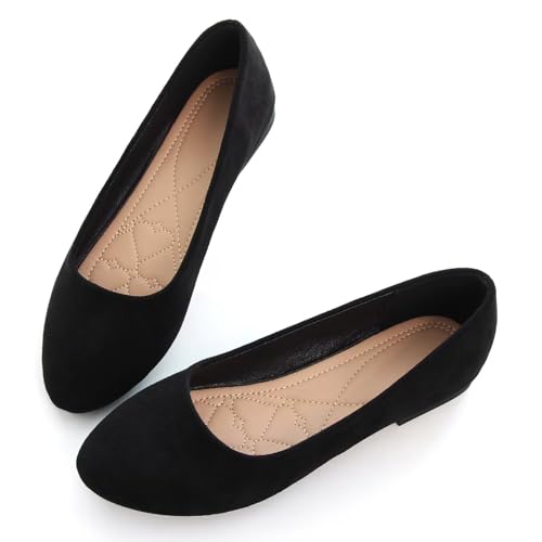 Image of Dear Time Women's Flats Comfortable Slip On Ballet Flats Soft Solid Casual Shoes