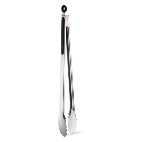 Cutlery-Pro Locking Tongs, Cat Cora Approved,18/8 Stainless Steel with Silicone Handles, 16-Inches Cover