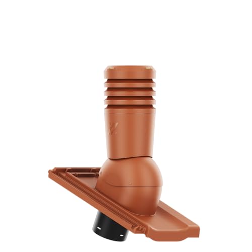 KRONO-PLAST Entlüfterkamin Ecoline 125 für Tondachziegel Creaton KODA Doppelrömer Dachziegel Lüfter Dachlüfter (Naturrot)