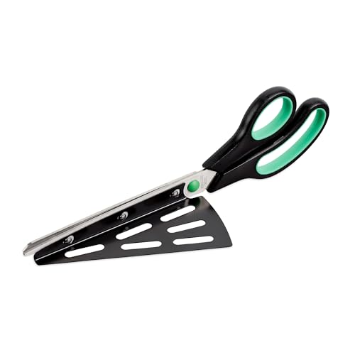 2x Forbici per pizza con paletta solleva pizza tagliapizza in acciaio inox adatto a lavastoviglie nero verde