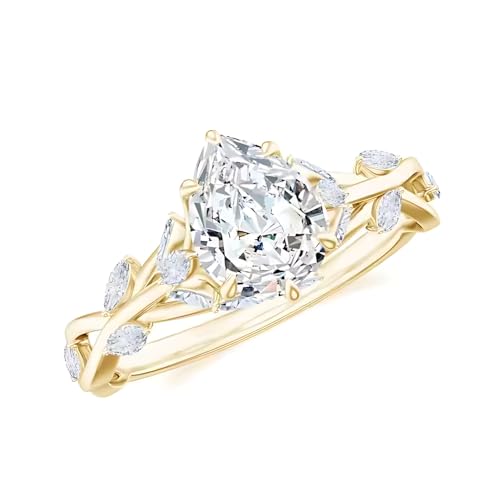 1-3 Carat Center Cushion/Emerald/Oval/Pear/Round Cut Moissanite Engagement Ring for Women, 10K 14K 18K Solid Gold Moissanite Wedding Ring Promise Bride Band Engraved Name Jewelry Gift for Anniversary