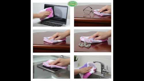 Image of Premium Microfiber Cleaning Cloths 20 x 20 cm - Ultra Soft, Lint-Free, Reusable - Pack of 2 (2 Pcs Each Pack) for Home, Kitchen, Glass, Furniture & Car Detailing