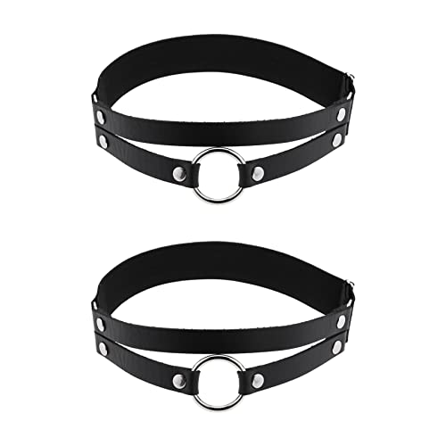 Adjustable O-ring Leg Garter, Elastic Thigh Garters Belt for Women, 1 Pair
