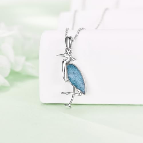 YAFEINI Blue Heron Necklaces 925 Sterling Silver Blue Heron Jewelry Gifts from Women3