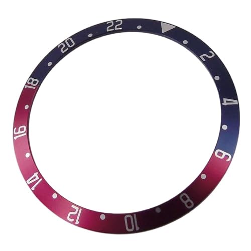 1個 37.1mm*31.3mm 自動巻き腕時計アクセサリー ブルー/レッド/シルバー/ブラック 合金スロープベゼルインサートケース 39mm腕時計ケースに適合(NO.7)