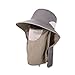 MotiveTech Fishing Hat Bucket Hats with Neck Flap Breathable Sun Protection Cap for Travel Climbing Cycling Camping Hiking, Dark Gray