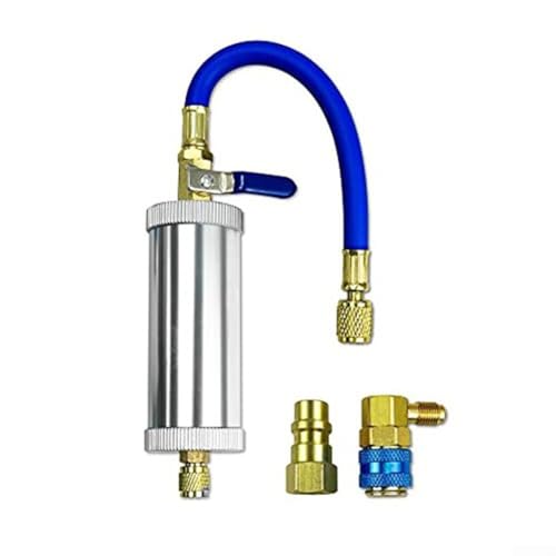 R134A Kit d'injecteur d'huile de réfrigération pour climatisation automobile, capacité de 56,7 g, filetage 1/4, résistant à la haute pression pour l'entretien du système de climatisation de voiture