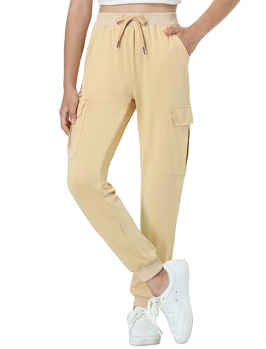 Image of EXARUS Girls Hiking Cargo Pants Joggers Teen Quick Dry Lightweight Slim Fit