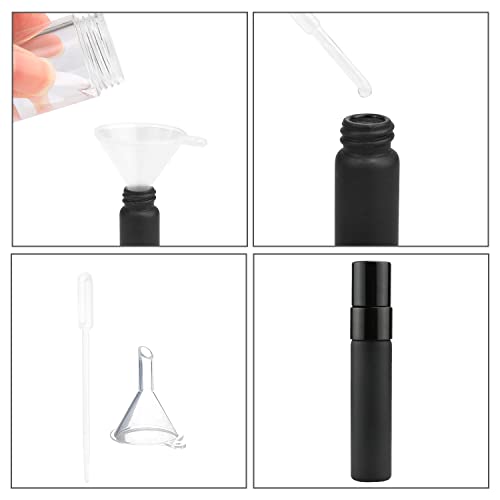 Wresty 10 Pcs Blask Glass Spray Bottle 5ml Perfume Atomizer Refillable Travel Fine Mist Spray Bottle Liquid Fragrance Sample Atomizer Spray Bottles4