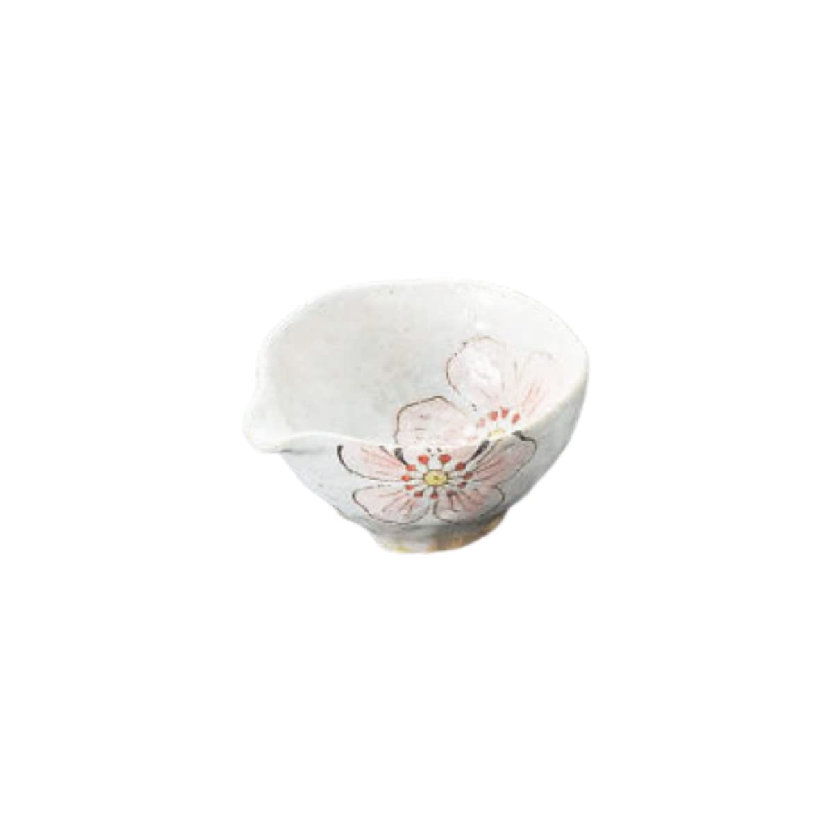 Flower-Painted Ceramic Kobachi Bowl, Blush Pink