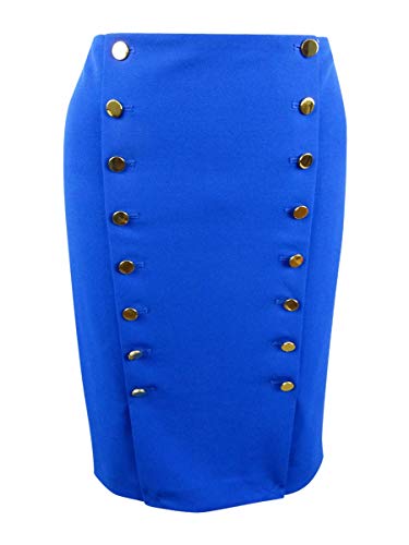 Calvin Klein Womens Skirt Plus Pencil Button Detail Blue 16W