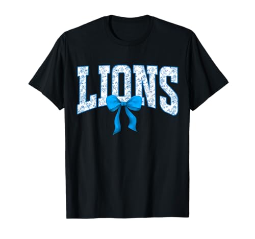 Lions Floral Toile Blue Coquette Bow Girls Womens Kids T-Shirt