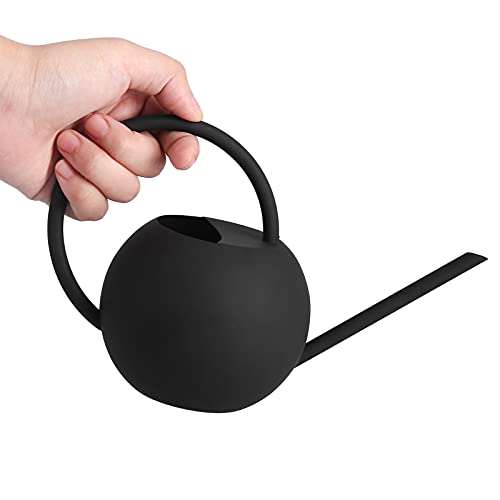 Mumusuki Small Watering Can Bonsai Stainless Steel Plant Water Can for Indoor Office Plants and Garden Long Spout Black - Image 3