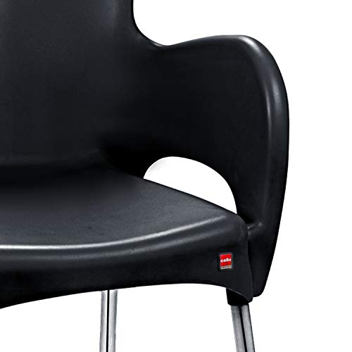 Image of Cello Xylo Chair (Black, Set of 4) | Strong and Durable | Easy to Clean | Chair for Living Room, Bed Room, Kitchen, Office Room, Outdoor | 3 Years Warranty