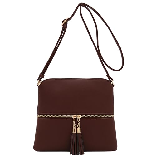 Image of Lightweight Medium Crossbody Bag with Tassel