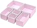 Simple Houseware Underwear Drawer Organizer for Lingerie/Undergarment/Bra/Panty/Sock/Onesie, Set of 6, Pink