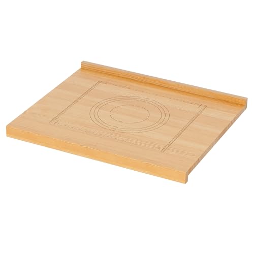 Reversible Wooden Pastry Board 61 x 51cm Kneading Board for Rolling Dough Bread Cutting Board with Lip Pastry Baking Board with Engraved Ruler & Pie Board Template for Counter Top Kitchen