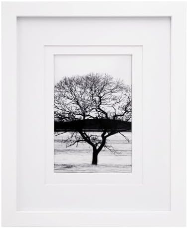 EGOFINE 6x4 Photo Frame White - Made of Solid Wood for Table Top and Wall Mounting