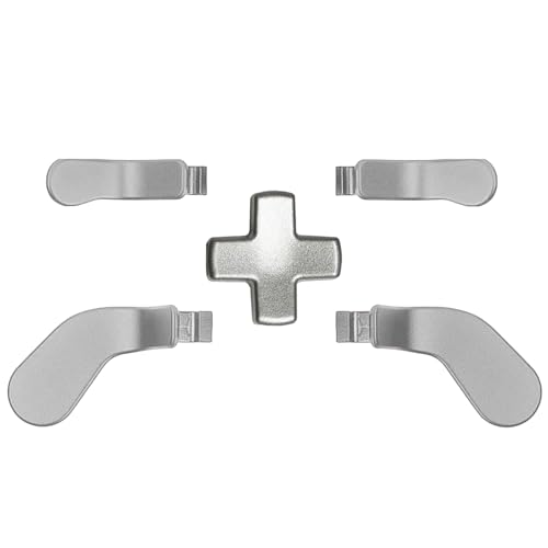 Image of 5Pcs Elite 2 Metal Paddles for Xbox Elite Series 2 Controller, Elite Series 2 Core Controller Parts, D-pad Paddles Replacement for Xbox Elite Series 2 /2 Core Controller Includes 4 Paddles,1 D pads(Silver)