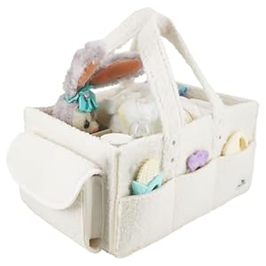 Beyya Baby Diaper Caddy Organizer – Portable Diaper Storage, Nursery Organizer, Sherpa Brown