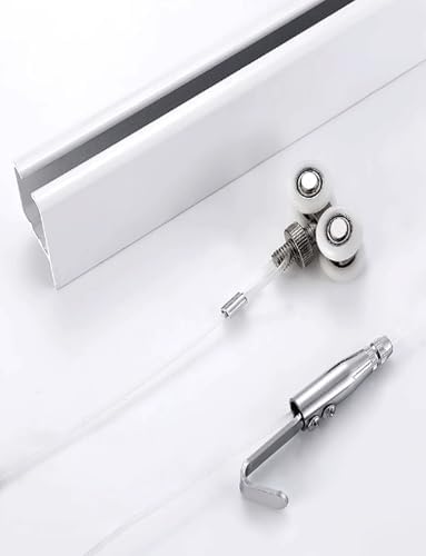 Invisible Sliding Picture Hanging Rail - Adjustable Nylon Rope Track for Canvas, Art & Wall Decor (200cm/78in, 2 Hooks, 150cm/59in) - Perfect for Home Decoration