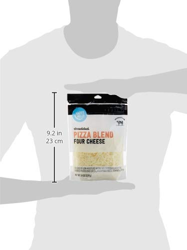Amazon Brand - Happy Belly Shredded Pizza Blend (Four Cheese), 8 Ounce