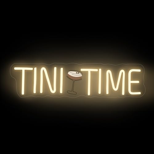 Image of Tini Time Neon Sign, Espresso Martini LED Decor, Home Bar Party Decoration, Beer LED Light, Espresso Martini Time Lover, Bachelorette Party Decor, 16.5 inchx4.5 inch