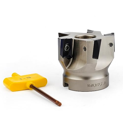Image of 90 Degree Square Shoulder Indexable Face Mill with 5 Pcs APKT1604 Carbide Inserts, 2 inch Cutting Diameter, 1.75 inch Overall Length, 5 Flutes
