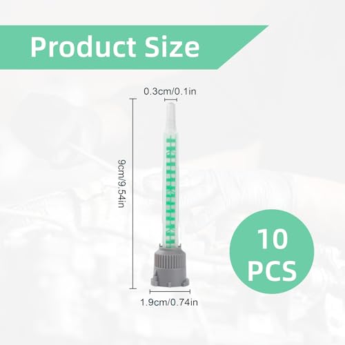 10 Stück Statikmischer,1:1 Mischdüsen für 2k Kleber,91mm Epoxidharz Kleber Mixtülle Kunststoffkleber Statikmischdüse,Mischerdüsen für 2K Kleber Zweikomponentenkleber Mischertülle für Rohrstrom(Grün)