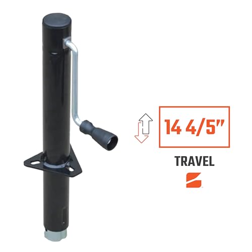 Image of Bastion Distribution Side-Wind Trailer Jack | 5000lb Capacity A-Frame | 14 4 /5 inch Travel | Powder Coated | BJ-5000SW-1