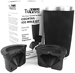 TuVuoi CRYSTAL CLEAR DIAMOND SHAPE CRAFT ICE MAKER MOLD- Choose from 5 different shapes. Sphere, Golf Ball, Diamond, Craps Dice, or Board Game Dice. Whiskey, Bourbon Cocktails. Designed in USA.