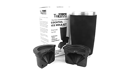 Tuvuoi Crystal Clear Diamond Shape Craft Ice Maker Mold- Choose From 5 Different Shapes. Sphere, Golf Ball, Diamond, Craps Dice, Or Board Game Dice. Whiskey, Bourbon Cocktails. Designed In Usa. #TOP2
