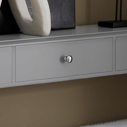 Image of Sabri SHOPEE Wooden Wall Cabinet with Drawers for Storage Floating Wall Shelf with Hidden Storage for Home Kitchen Office and Living Room (Grey, • 93W x 15D x 10H cm (3 Drawers))