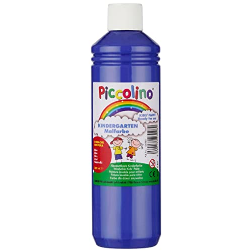 Kindermalfarbe - Piccolino Kindergarten Malfarbe blau 500ml - Schulmalfarbe Kita Grundschule Cover