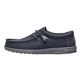 HEYDUDE Men's Wally Canvas Dark Grey Size 11, Men’s Shoes, Slip-on Loafers, Comfortable & Light-Weight